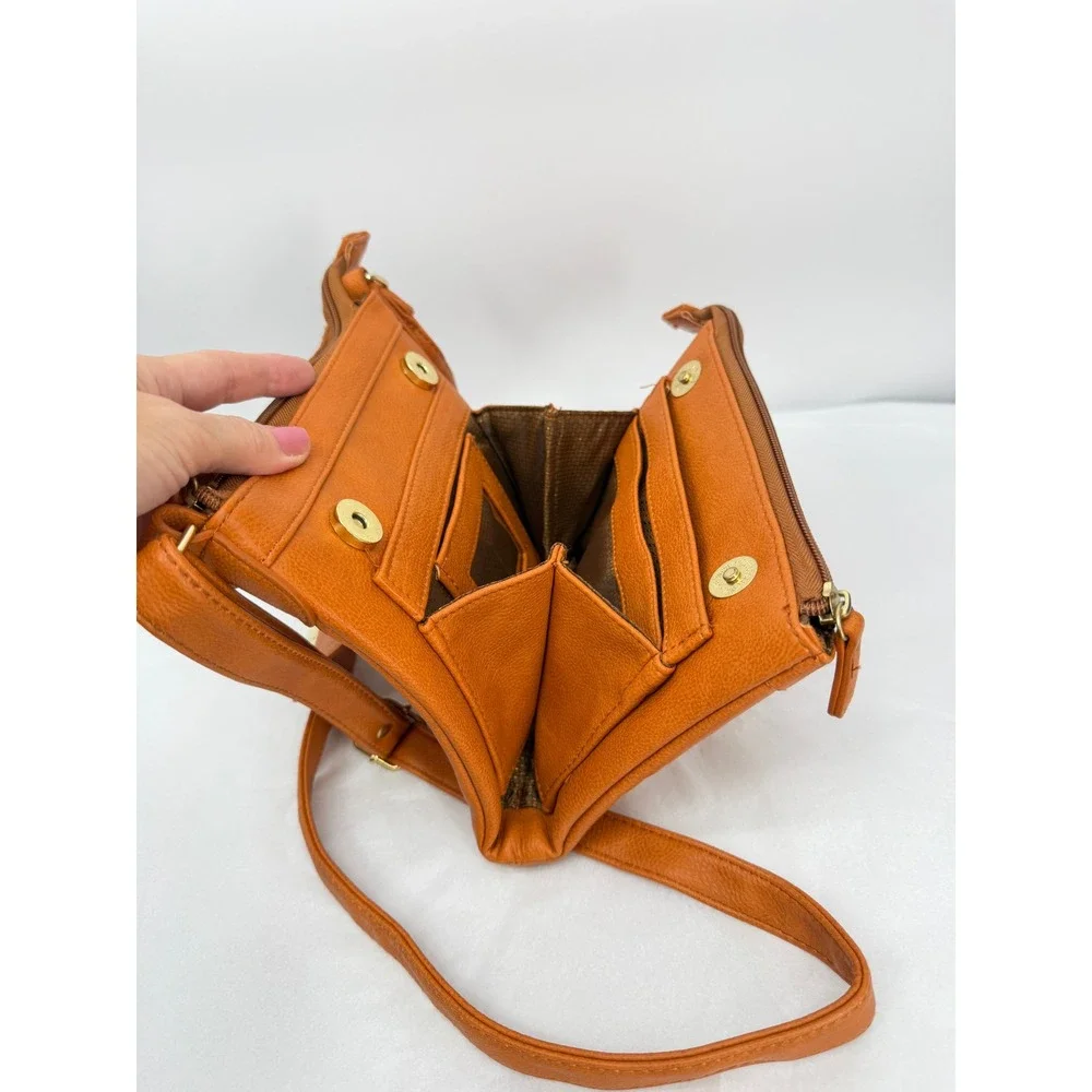 Crossbody Bag Faux Leather Gold Hardware Small Purse 8